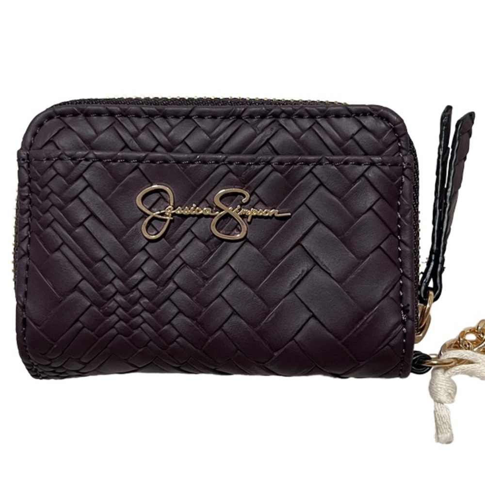 Jessica Simpson Frankie Square Card Case Wallet Midnight Plum